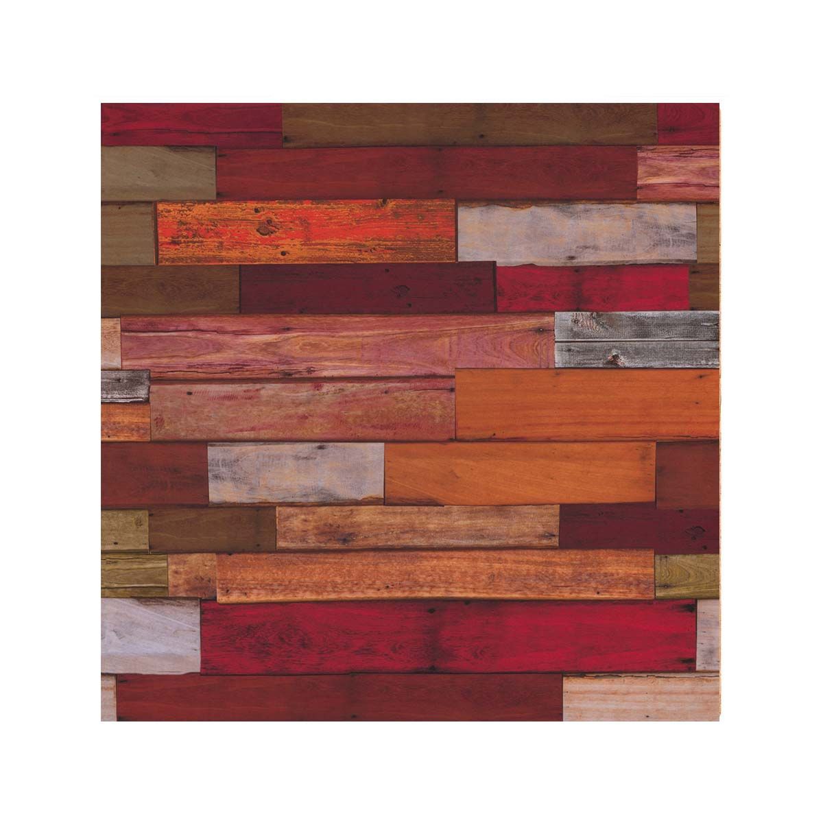 WERZALIT - Rød Planke bordplade firkantet - 60x60cm