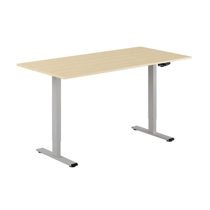 ECO Hæve/Sænkebord manuelt 160x80cm - Birk-grå