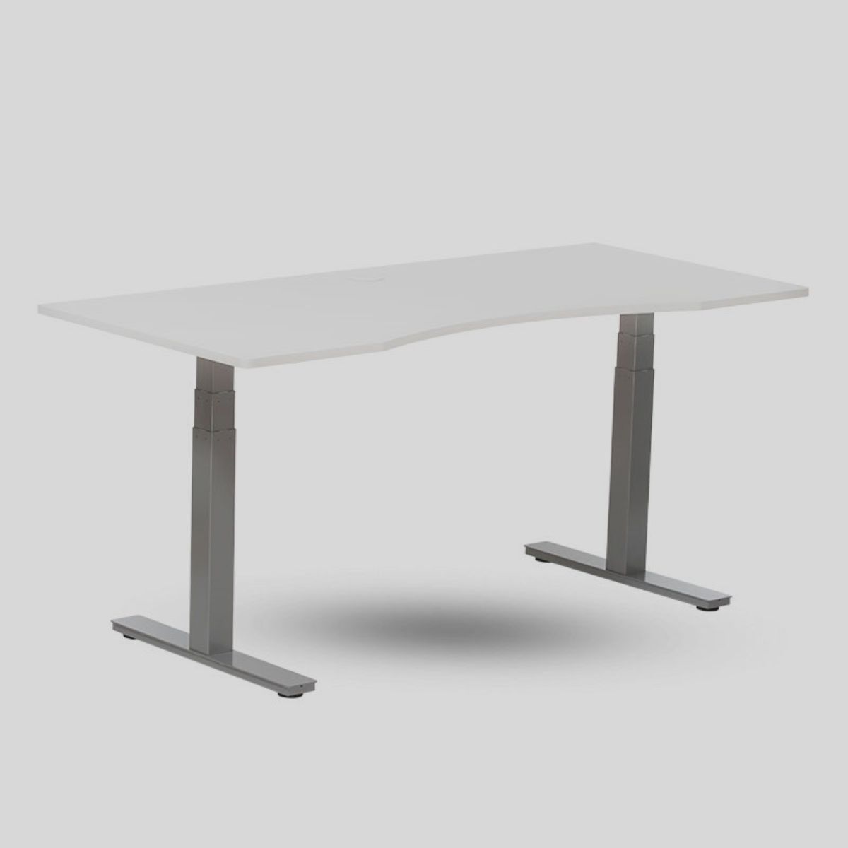 Zero Hæve/sænkebord, m/udskæring - 160x80cm - Manuel - Hvid-grå