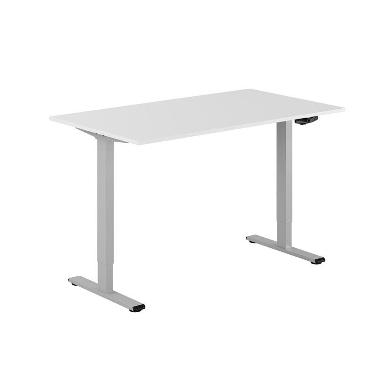 ECO Hæve/Sænkebord manuelt 140x80cm - Hvid-grå