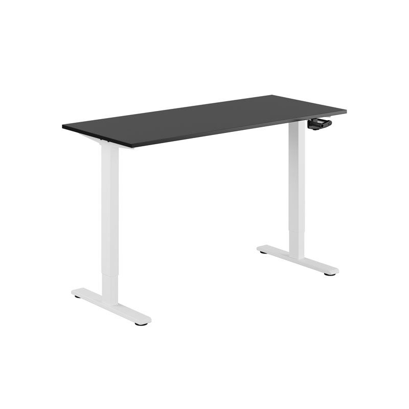 ECO Hæve/Sænkebord manuelt 140x60cm - Sort-hvid