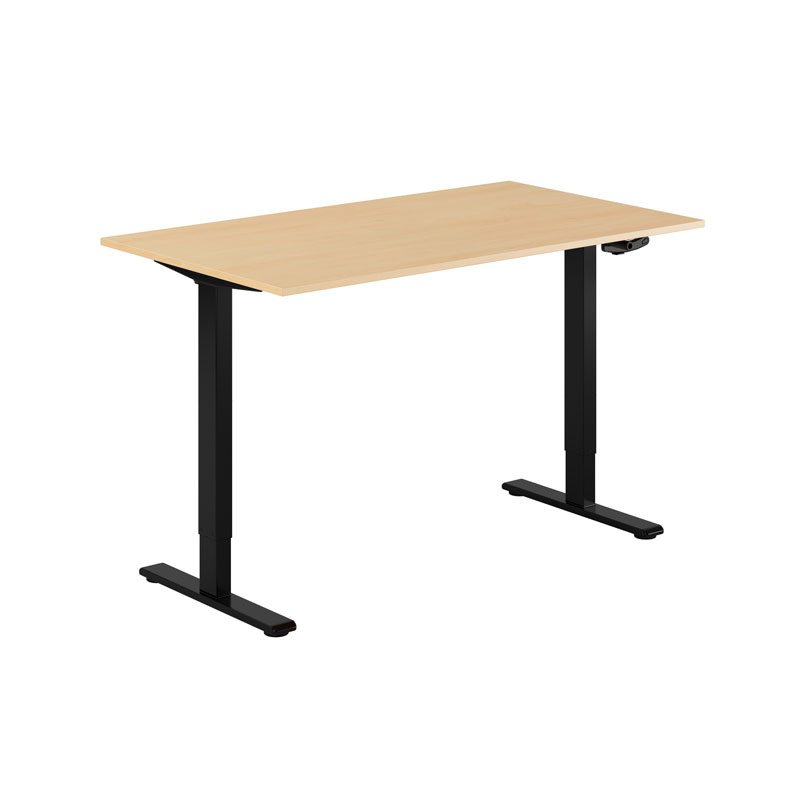 ECO Hæve/Sænkebord manuelt 140x80cm - Bøg-sort