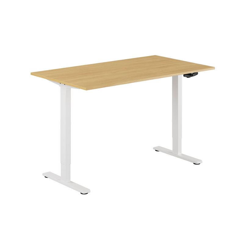 ECO Hæve/Sænkebord manuelt 140x80cm - Eg-hvid