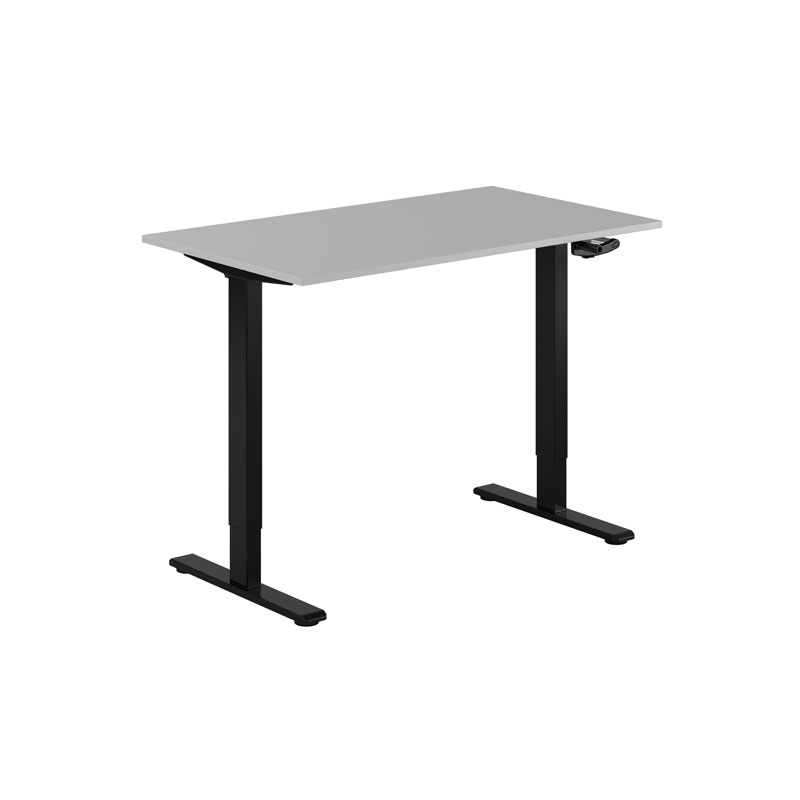 ECO Hæve/Sænkebord manuelt 120x70cm - Grå-sort