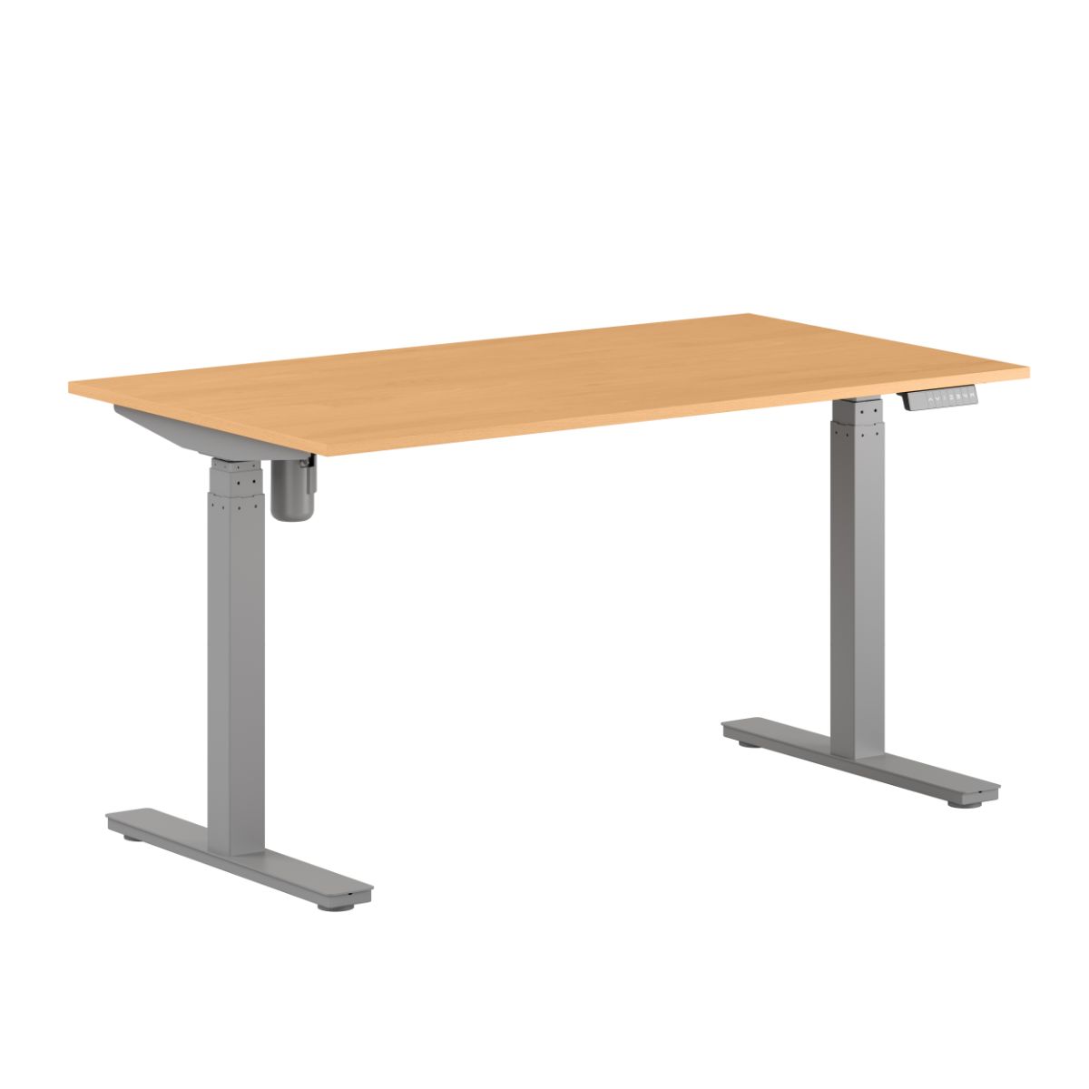 One Hæve/sænkebord - 180x70cm - m/motor - Bøg-grå