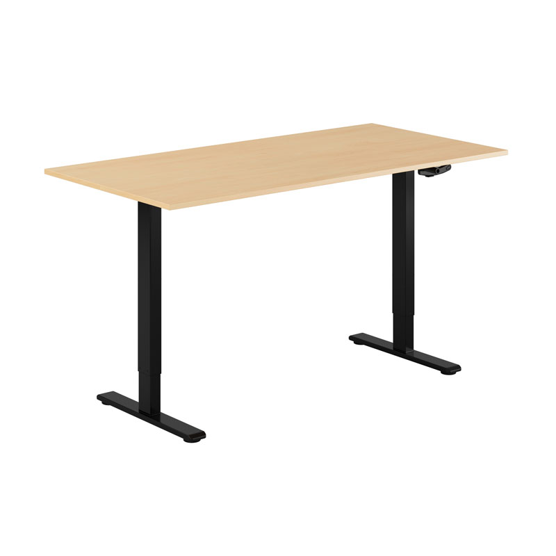 ECO Hæve/Sænkebord manuelt 160x80cm - Bøg-sort