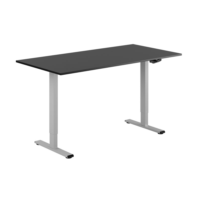 ECO Hæve/Sænkebord manuelt 160x80cm - Sort-grå