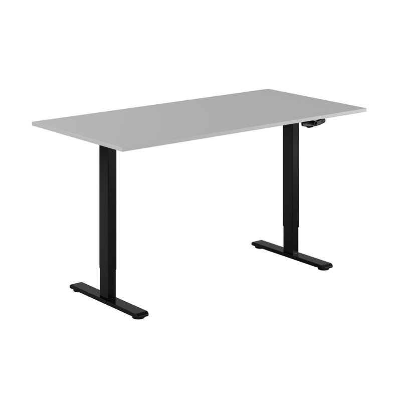 ECO Hæve/Sænkebord manuelt 160x80cm - Grå-sort