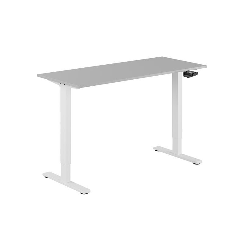 ECO Hæve/Sænkebord manuelt 140x60cm - Grå-hvid