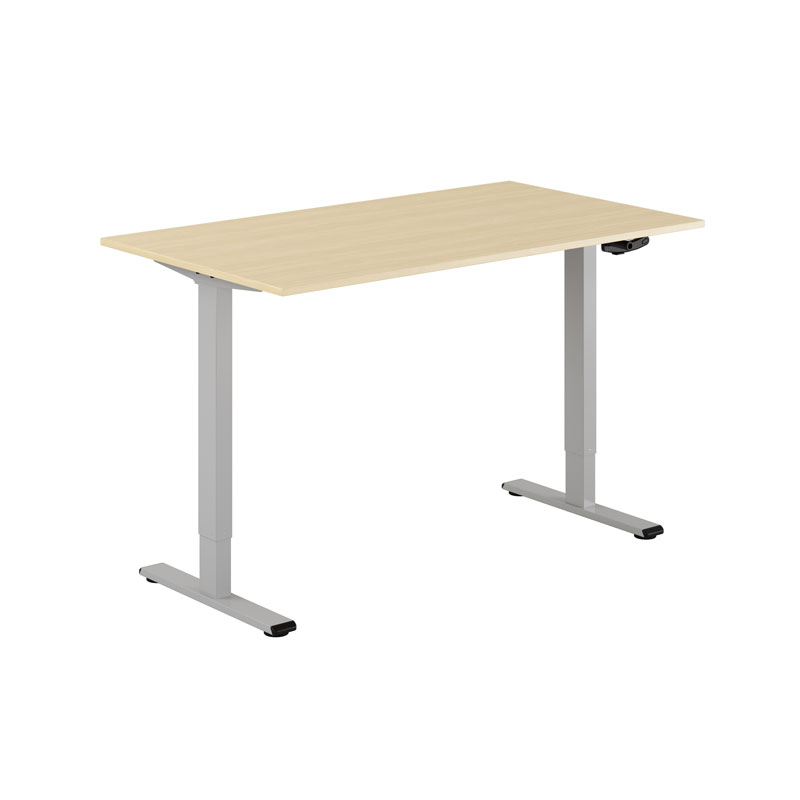 ECO Hæve/Sænkebord manuelt 140x80cm - Birk-grå