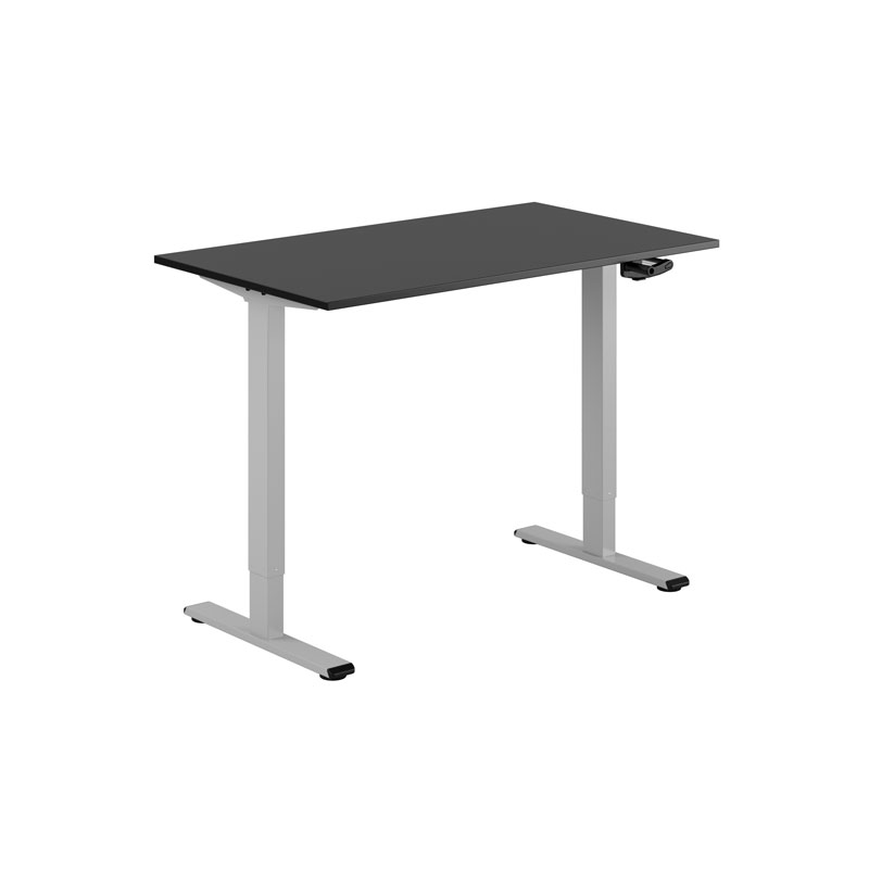 ECO Hæve/Sænkebord manuelt 120x70cm - Sort-grå