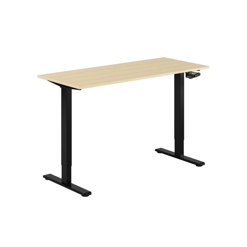 ECO Hæve/Sænkebord manuelt 140x60cm - Birk-sort