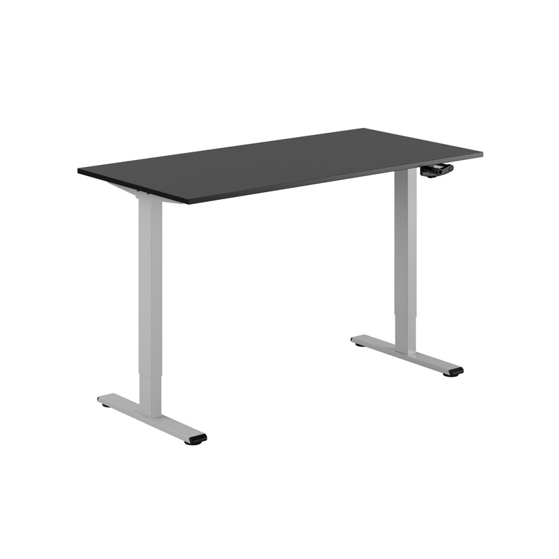 ECO Hæve/Sænkebord manuelt 140x70cm - Sort-grå