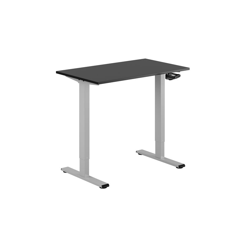 ECO Hæve/Sænkebord manuelt 100x60cm - Sort-grå